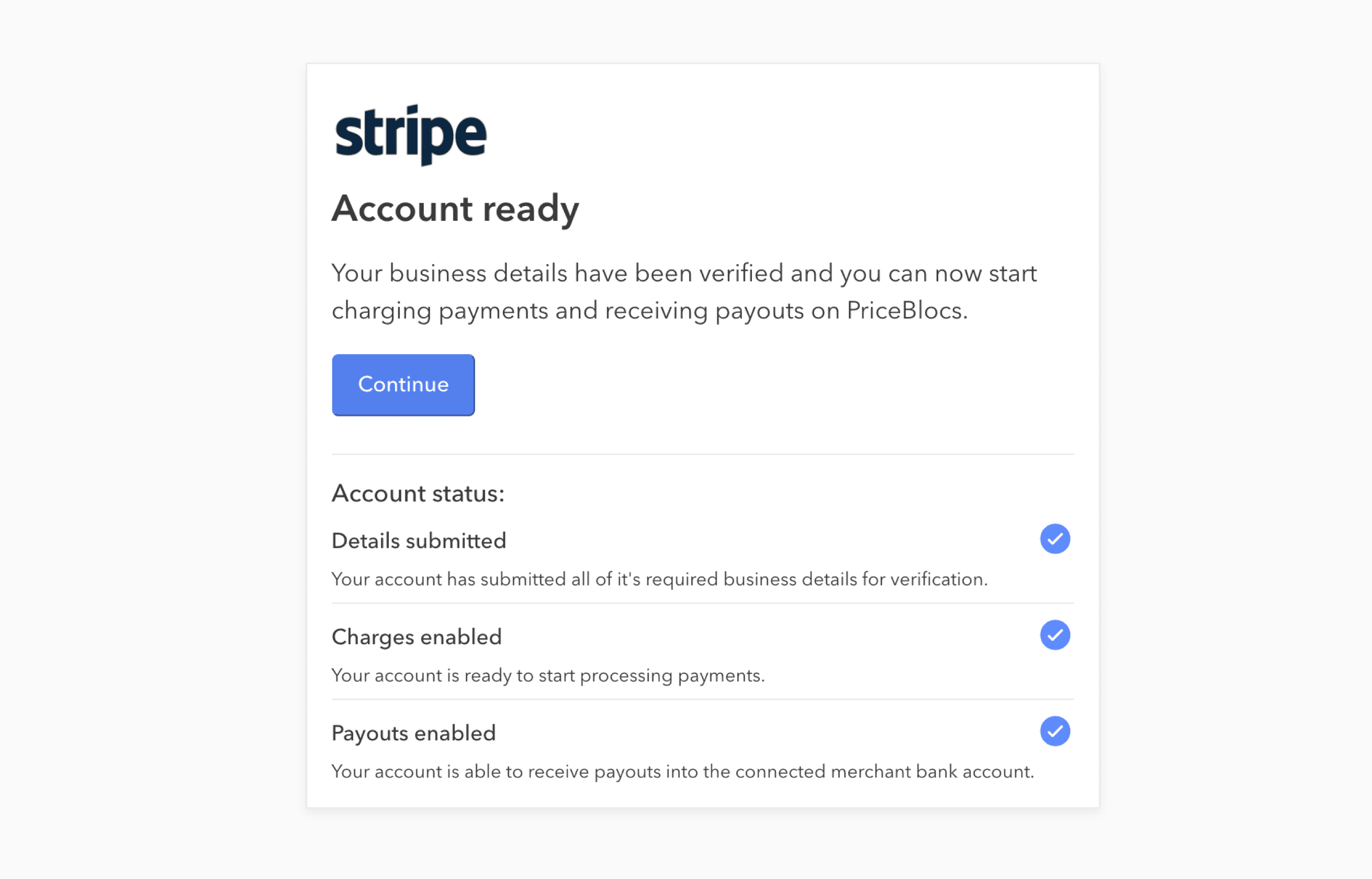Account verification status